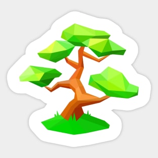 MINIMALISTIC POLYGON BONSAI TREE Sticker